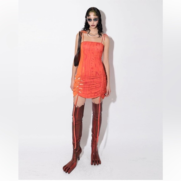 AVAVAV Green Very Slimy Feet Thigh High Boots Size 41 Runway Collection RARE - Picture 8 of 16